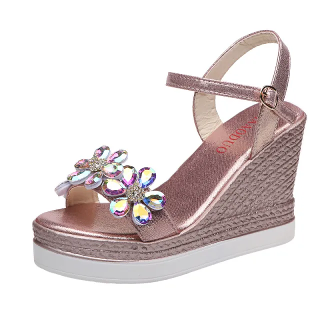 Women's Floral Wedge Buckle Beach Sandals Floral - Shop at LoveMi