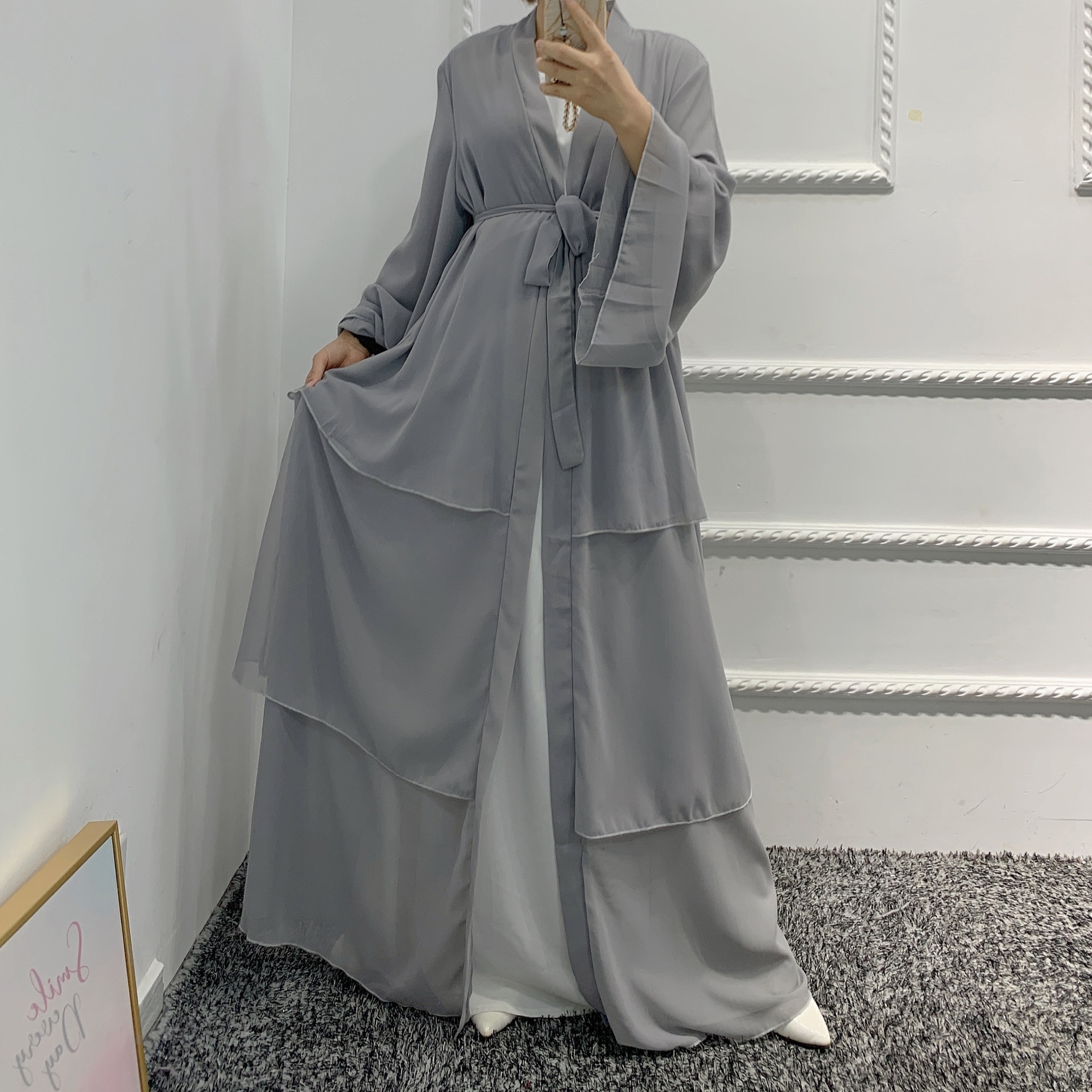 Pearl Chiffon Flowy Maxi Dress, picture 9 of 12