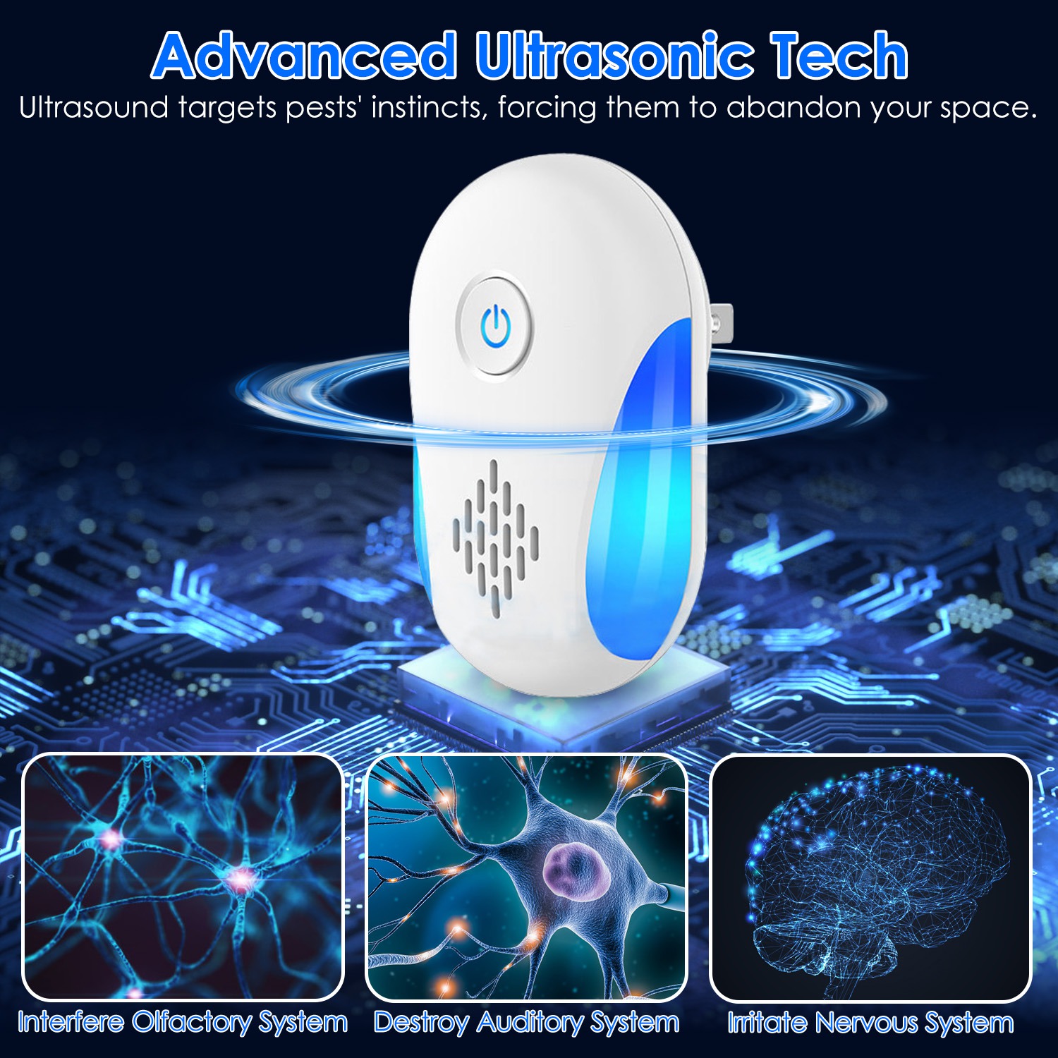 6 Packs Ultrasonic Pest Repellers Electric Plug-In Indoor Pest Control Mouse Repellent Chaser Deterrent Rodent Chaser With 2 Modes For Home Kitchen Office Warehouse Hotel 11