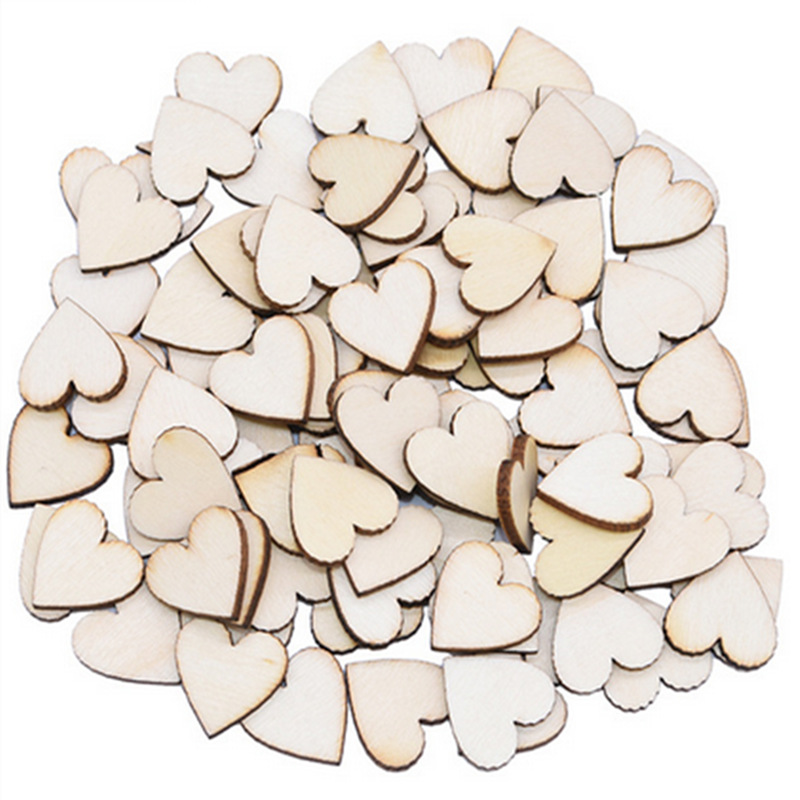 Peach Heart DIY Wood Chips Wooden Love Decorations
