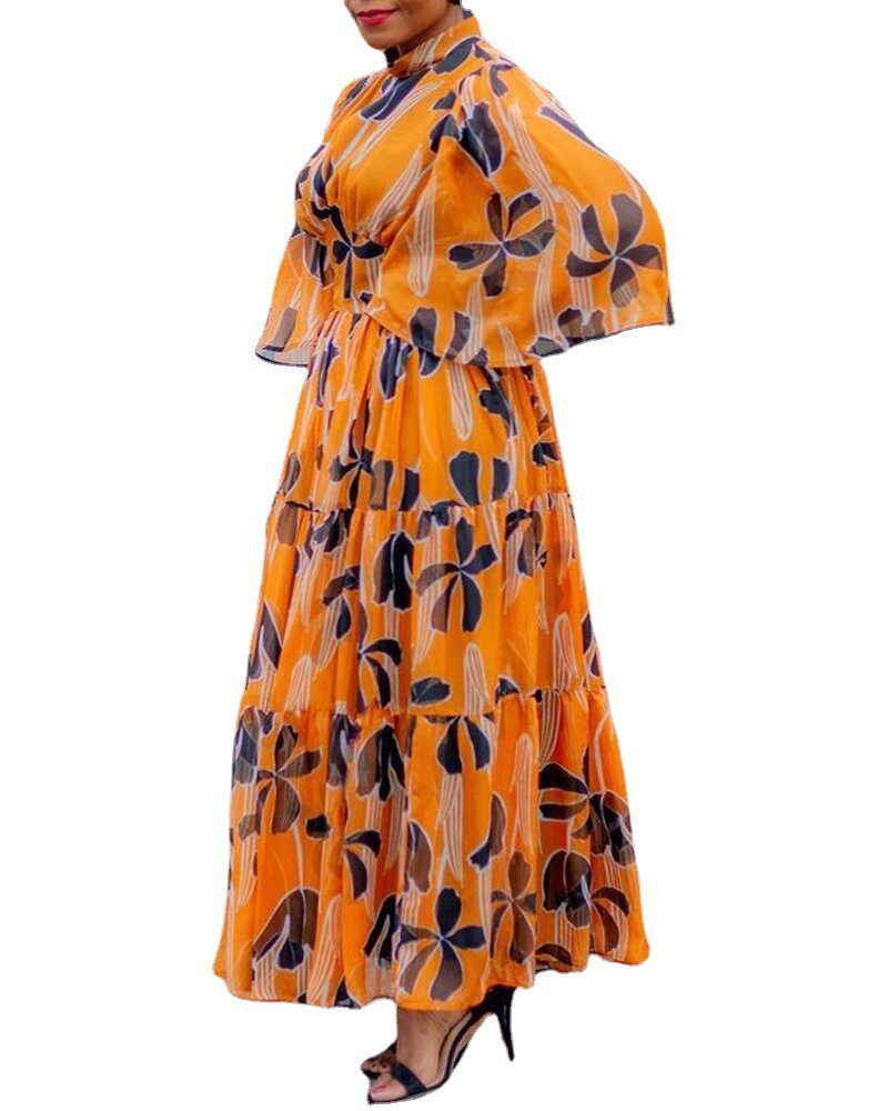Printed High-Waist Maxi Dress, picture 4 of 5