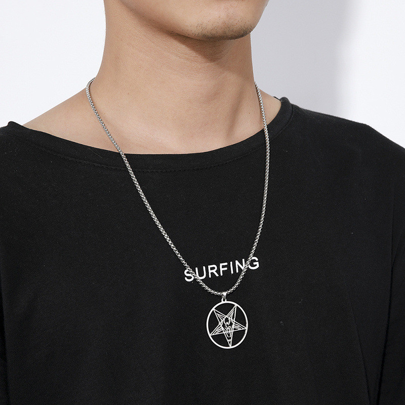 Animal specimen pentagram animal ram antelope skull metal
