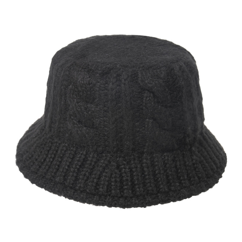 Crossborder Hot Sale Autumnwinter New Woolen Twist Knitted Fisherman Hat