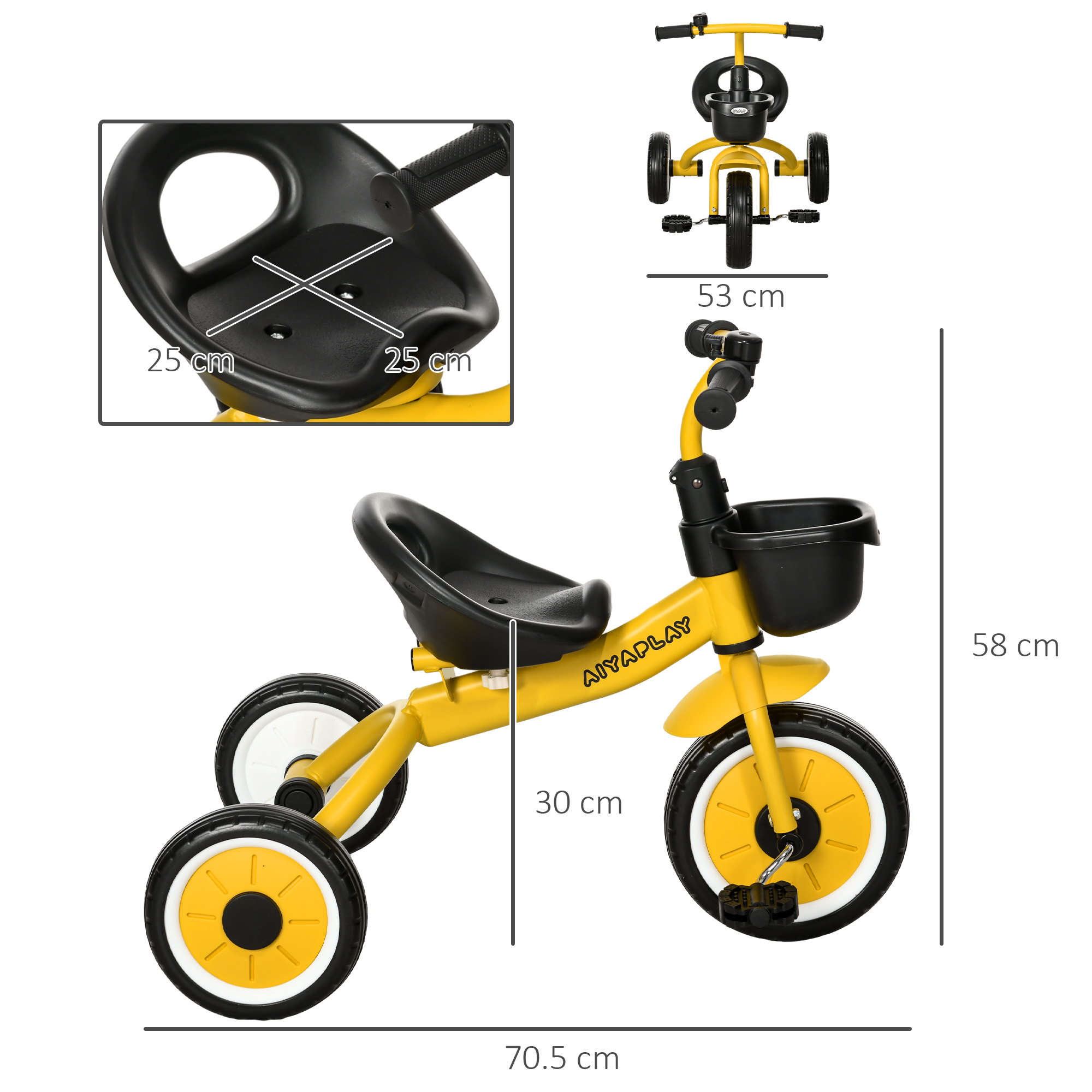 Children's Tricycle With Adjustable Seats, Basket, And Bell, Suitable — image 5
