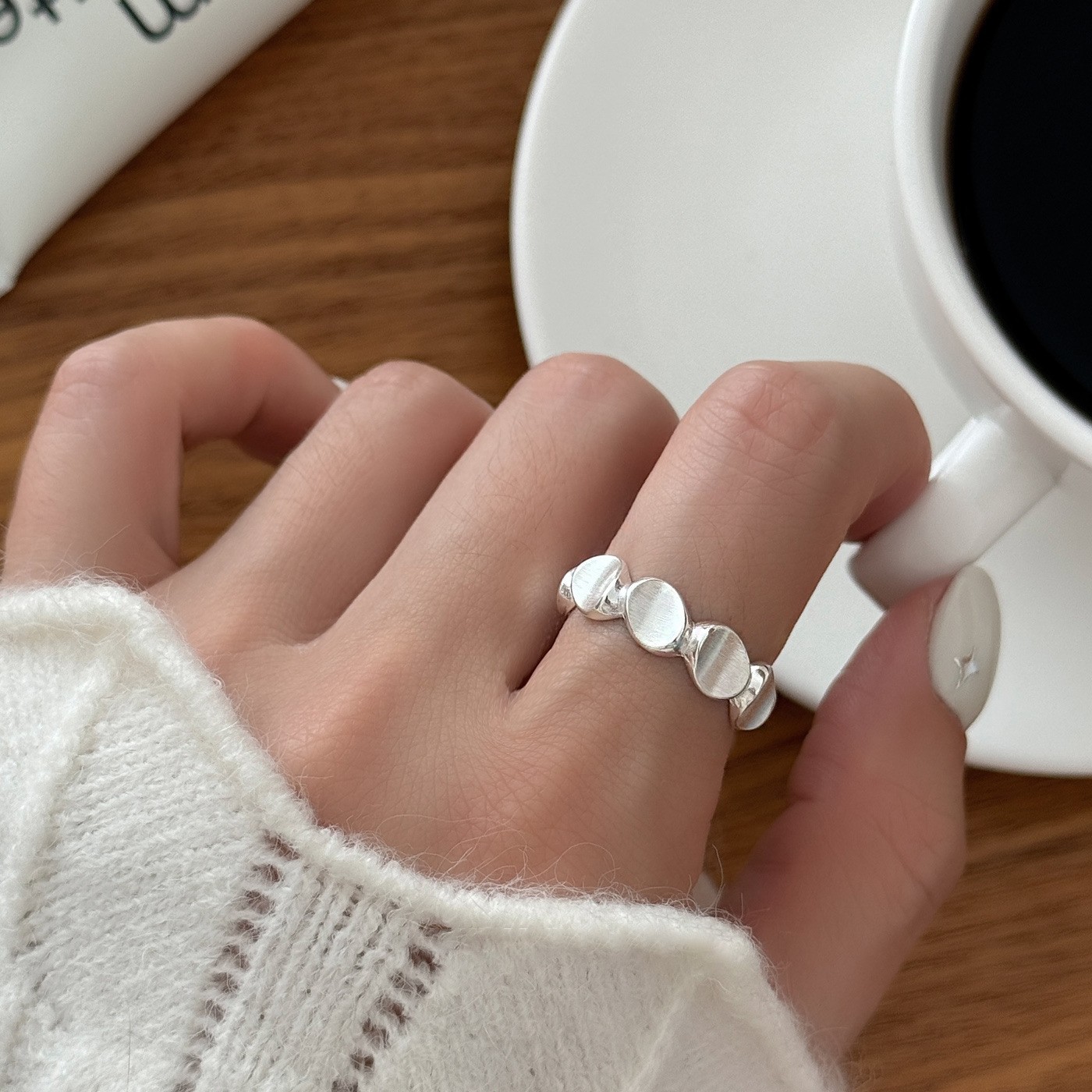 Simple Stylish Handmade Ins Silver Band