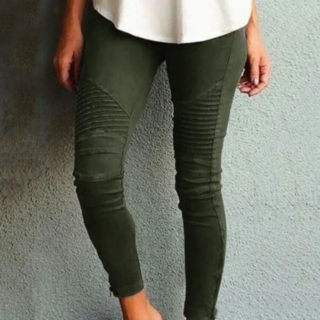 Women's Fashion Casual Skinny Pants Slim Fit Tight Elastic Pants Army Green - Shop at LoveMi