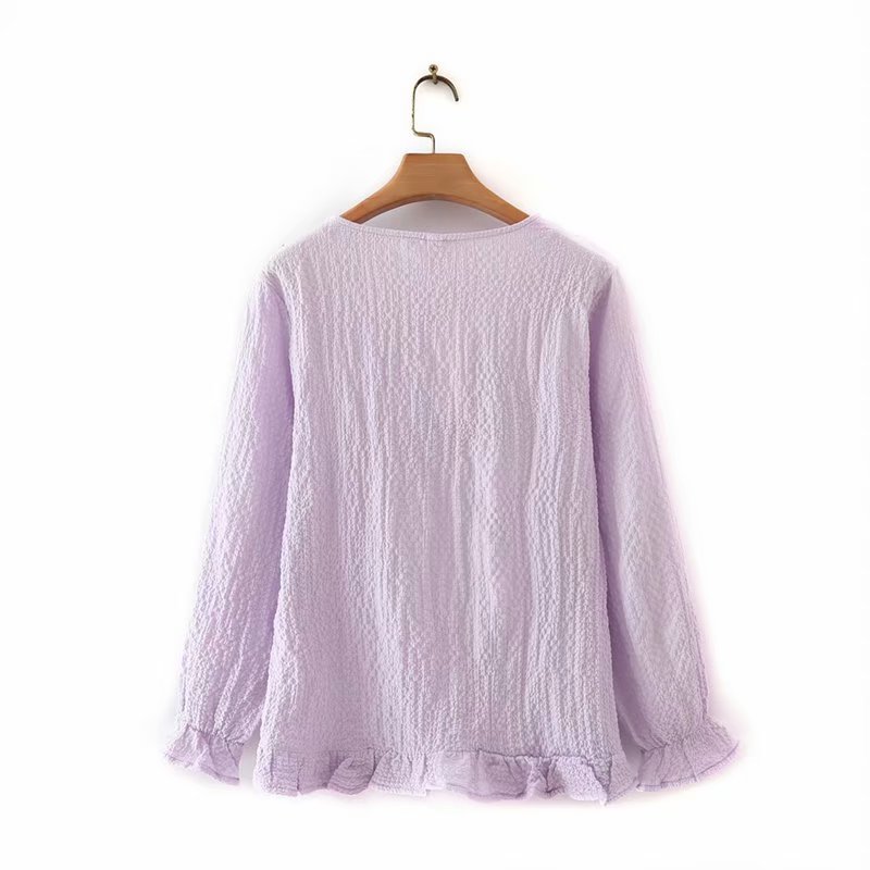 Women's Blouse With Fat And Western Style Long-sleeved Shirt