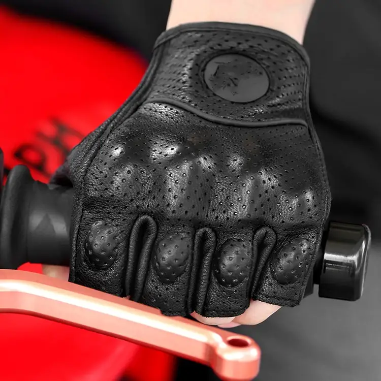Motorcycle Leather Gloves Motorcycle Brigade Motorcycle Riding Half Finger For Men And Women