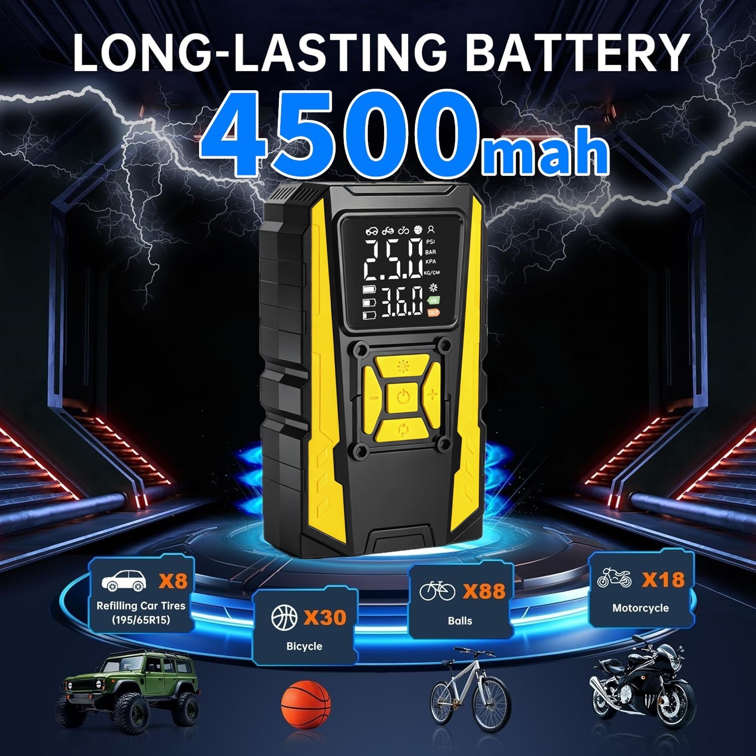 Car Tyre Inflator Electric Air Compressor Pump 12V 150PSI With LED Light — image 7