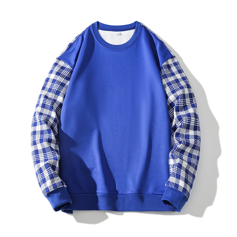 Plaid Sweater Round Neck Loose Long Sleeve Street