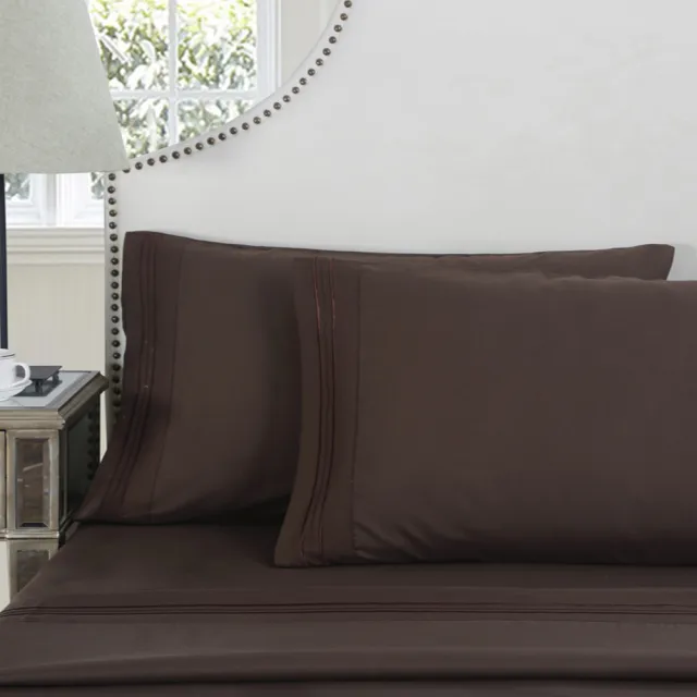 Embroidered Comfortable Breathable Frosted Pillowcase Coffee - Shop at LoveMi