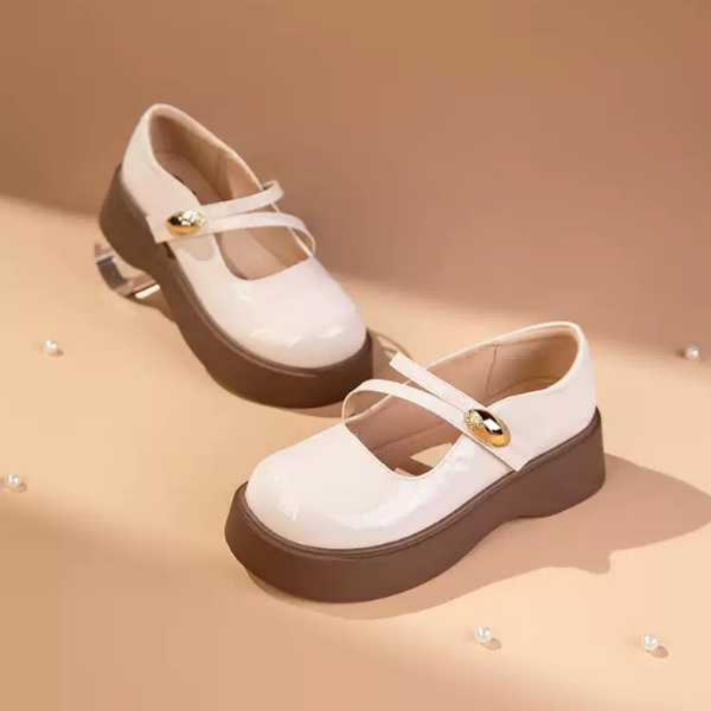 Vintage Mary Jane Shoes For Women - Japanese School Style Platform Flats, Versatile Patent Leather Shoes With Soft Sole, Perfect For Dresses & Petite Girls