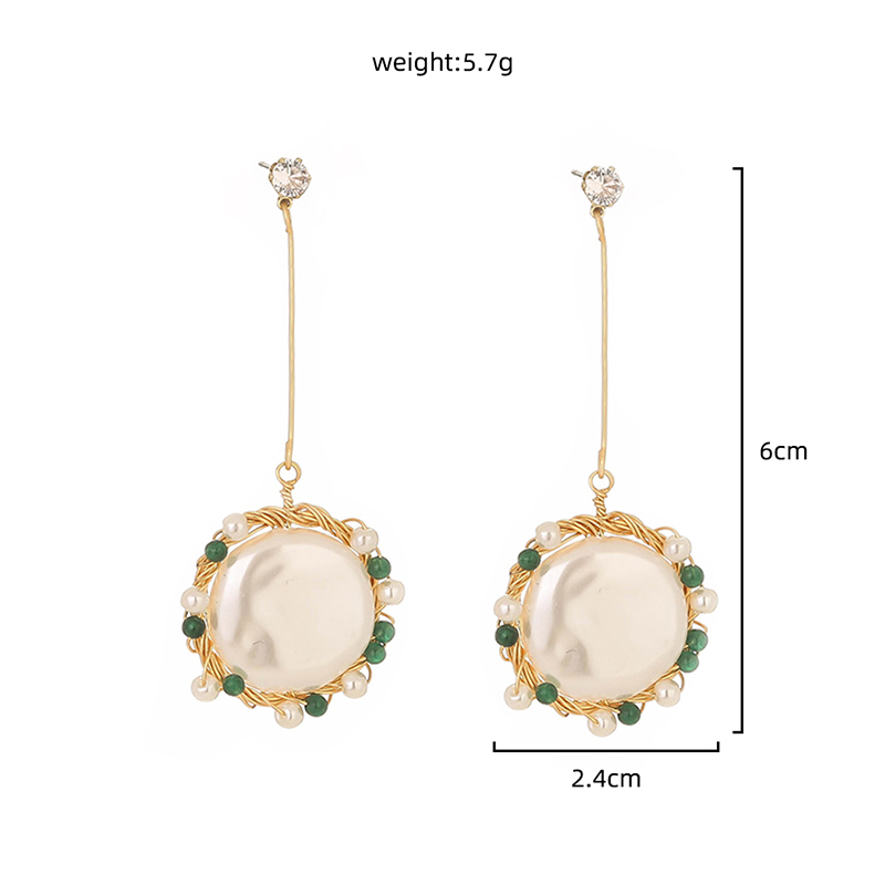 Imitation Pearl hand-wound electroplated genuine gold stud