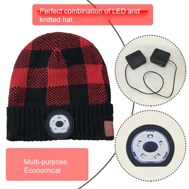 Bluetooth Led Light Music Headset Cap
