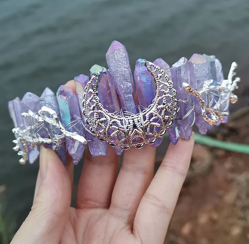 Rock Crystal Party Moon Branch Hairband - 23Flat Payment