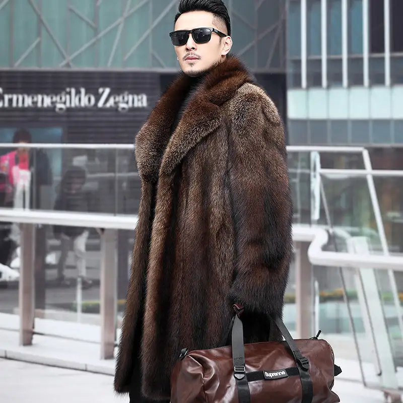 Men's Thick Mid-length Faux Leather Jacket