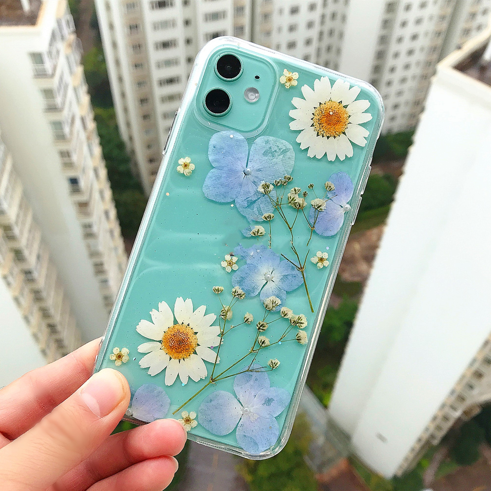 Girls Fashion Preserved Flower Phone Case