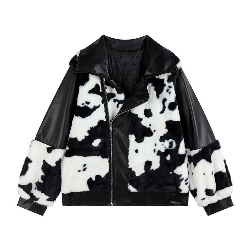 Loose Quilted Bomb Street Design Short Motorcycle Jacket