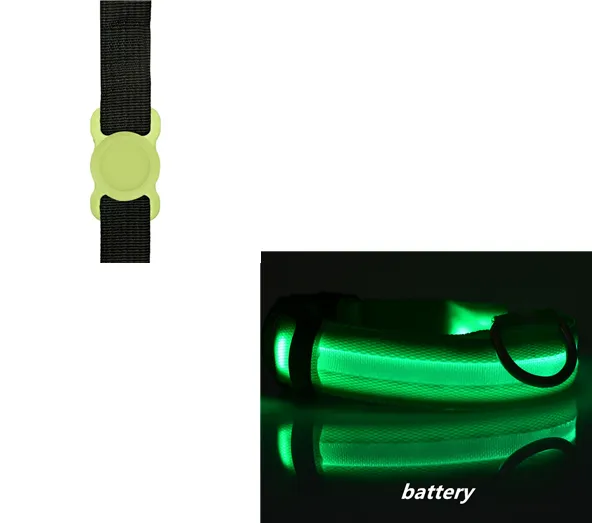 New Transparent Silicone Locator For Dog Loss Protection LED Pet Dog Luminous Collar Night Safety Flashing Glow Set Green - Shop at LoveMi