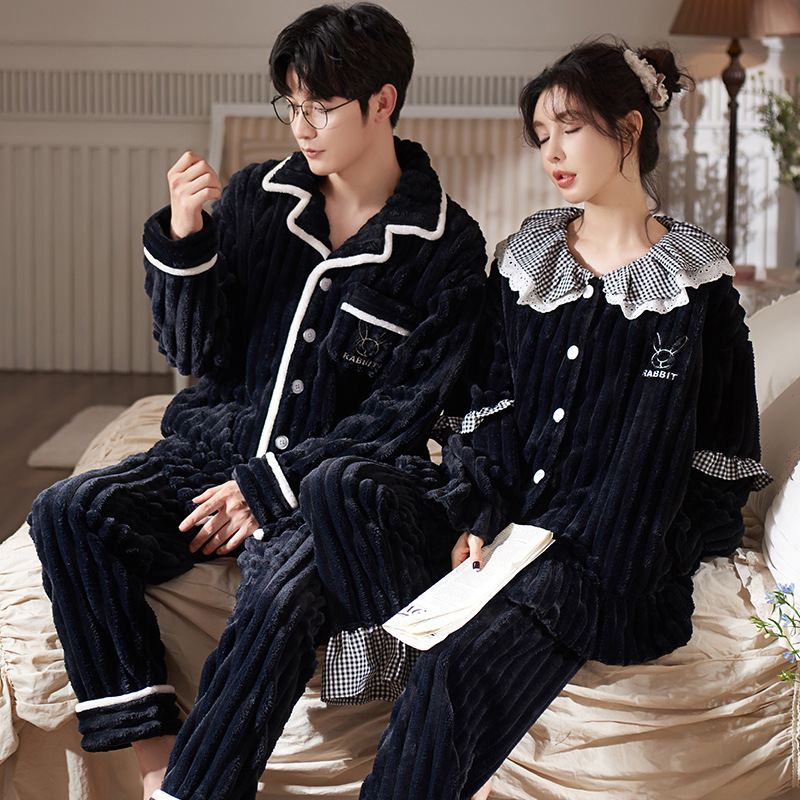 Title 3, Coral Velvet Couple Pajamas Women Thickened And...