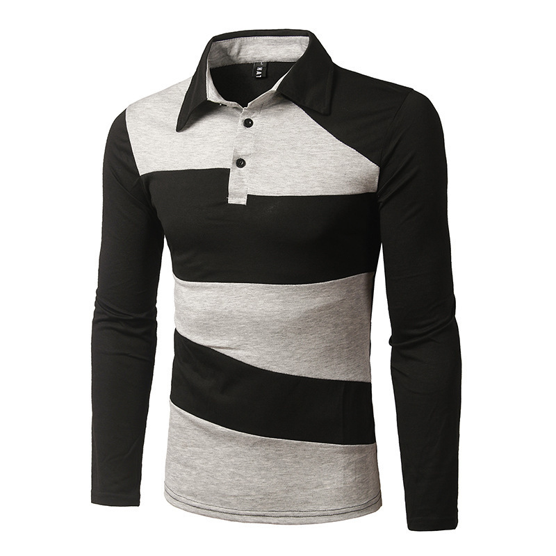 Title 5, Heren gestreepte slim fit poloshirt met lange m...