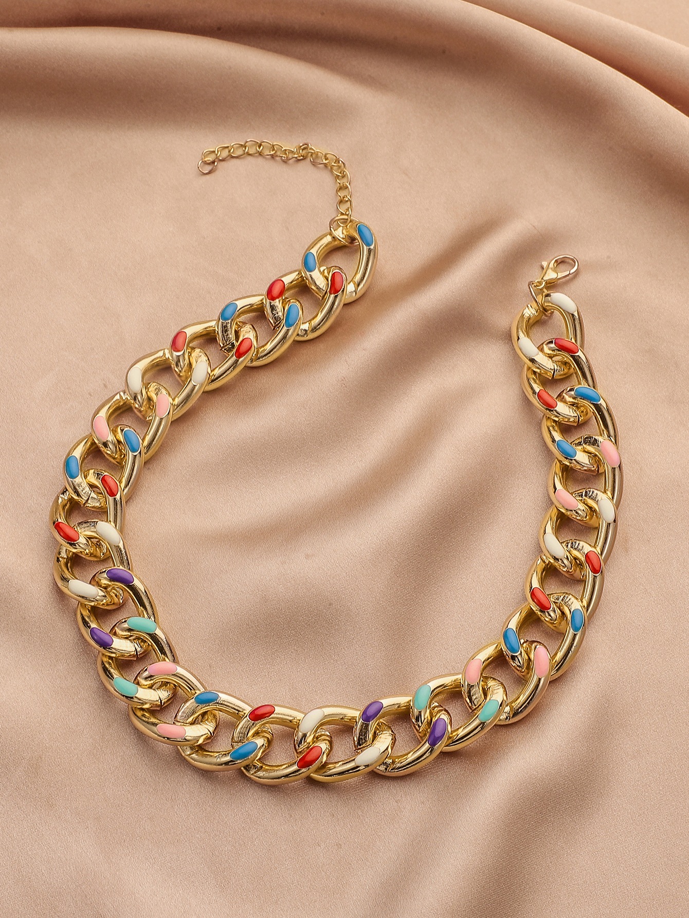 Simple Short Rainbow Aluminum Chain Side Chain