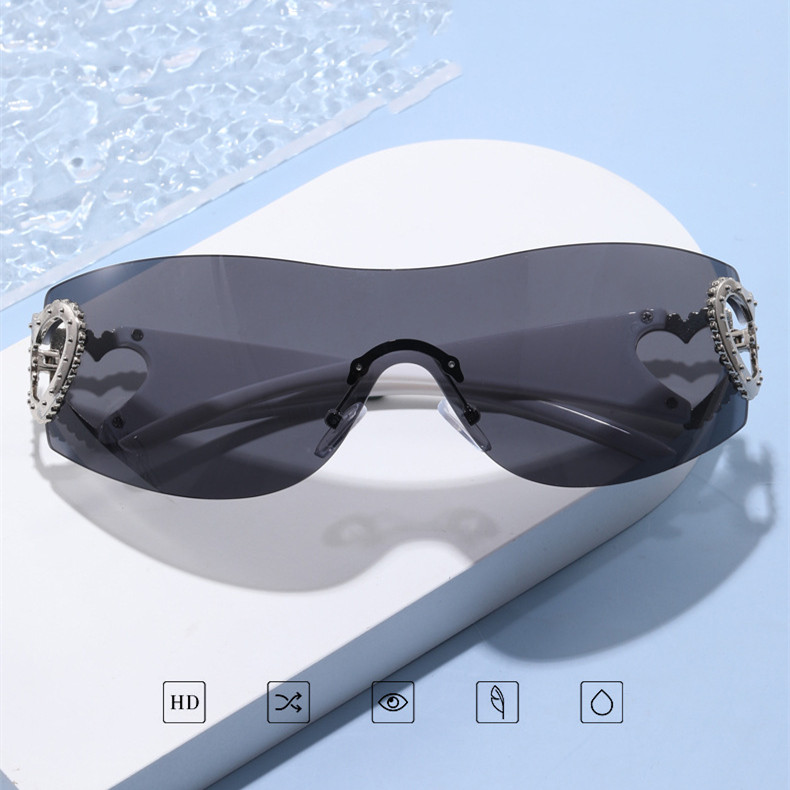 Men's And Women's Fashion Love Accessories One-piece Sunglasses - Image 4