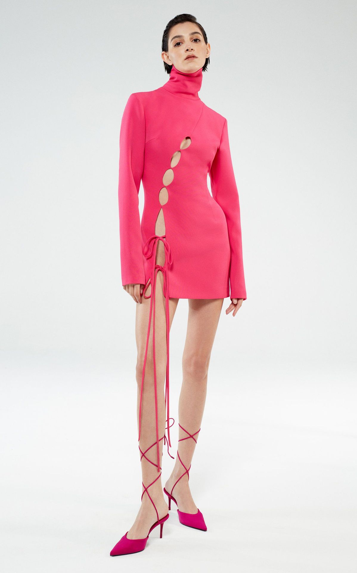 Long-sleeved Scarf Collar Dress Girl