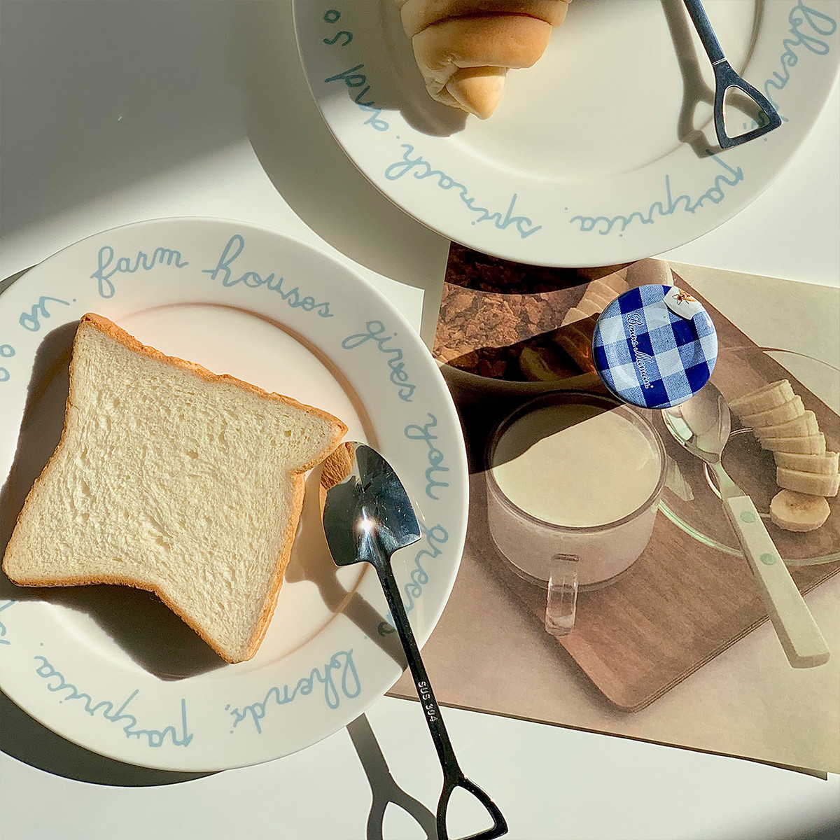 Simple Bright Blue Alphabet Tableware Salad Dessert Plate Niche