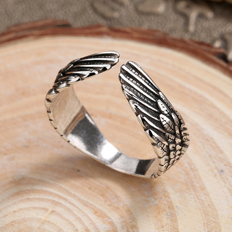Guardian Angel Wings Ring Female Feathers