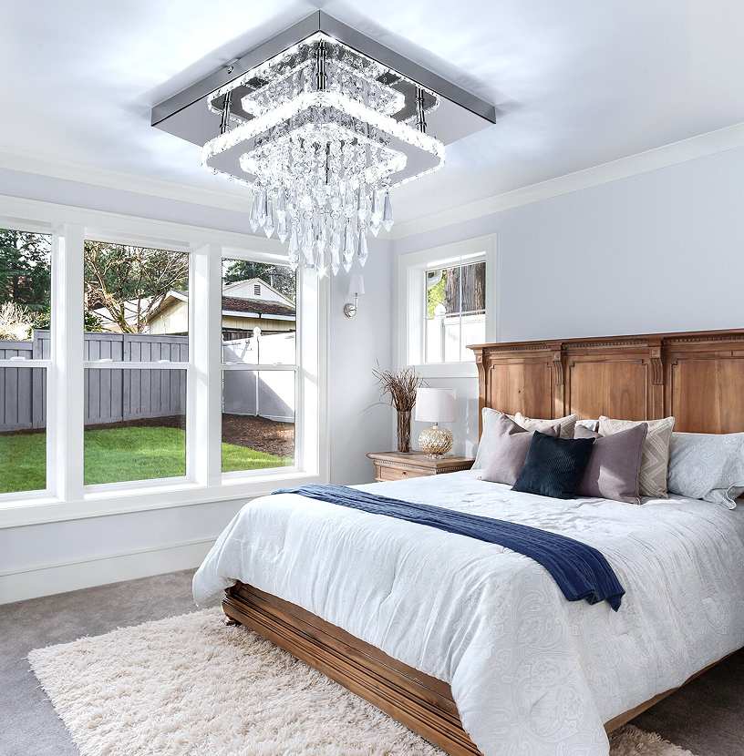 30CM Modern LED Crystal Ceiling Light Square Minimalist Lamp Living Room Bedroom — image 3