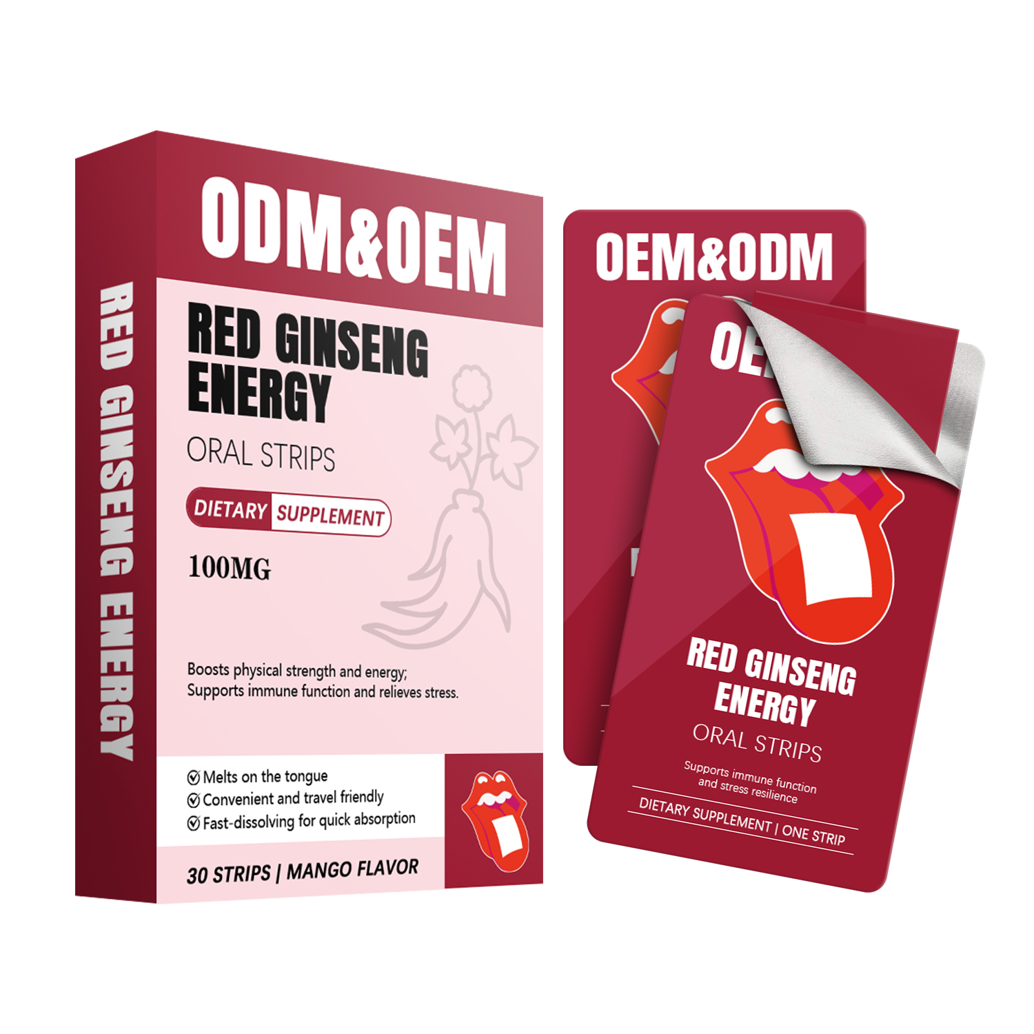 Red Ginseng Energy Oral Dissolving Strips Custom Packaging & Formula Quick Absorb Supplement Film Original - Shop at LoveMi