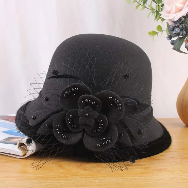 Woolen Hat Bucket Ladies Handmade Mesh Black - Shop at LoveMi