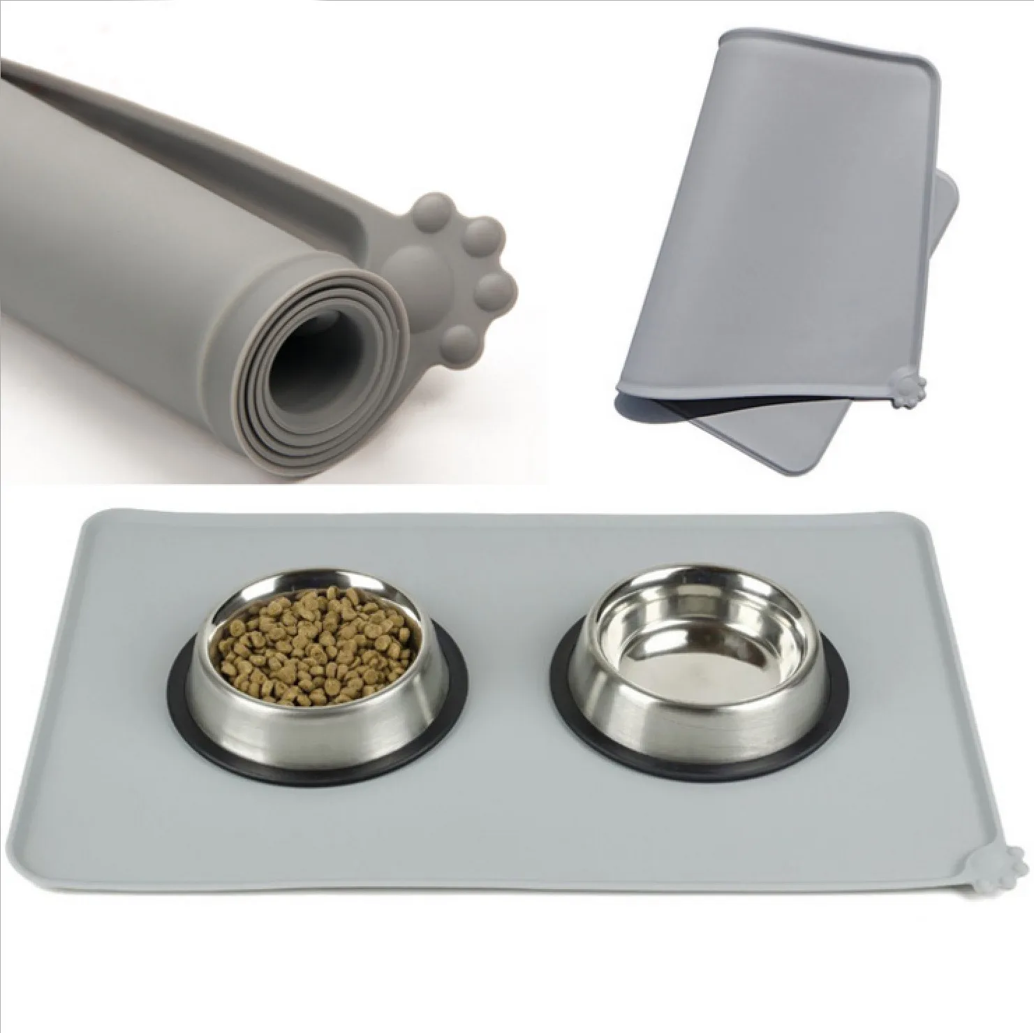 Waterproof Pet Mat For Dogs And Cats Pure Color Silicone Pet Food Mat – image 4