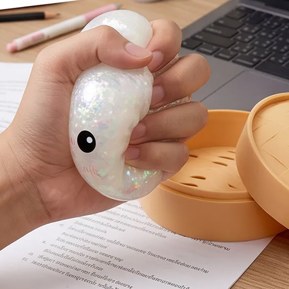 12PCS Glitter Dumpling S Quishy Toy Mystery Blind Box Bun Stress Relief Steamer — image 6