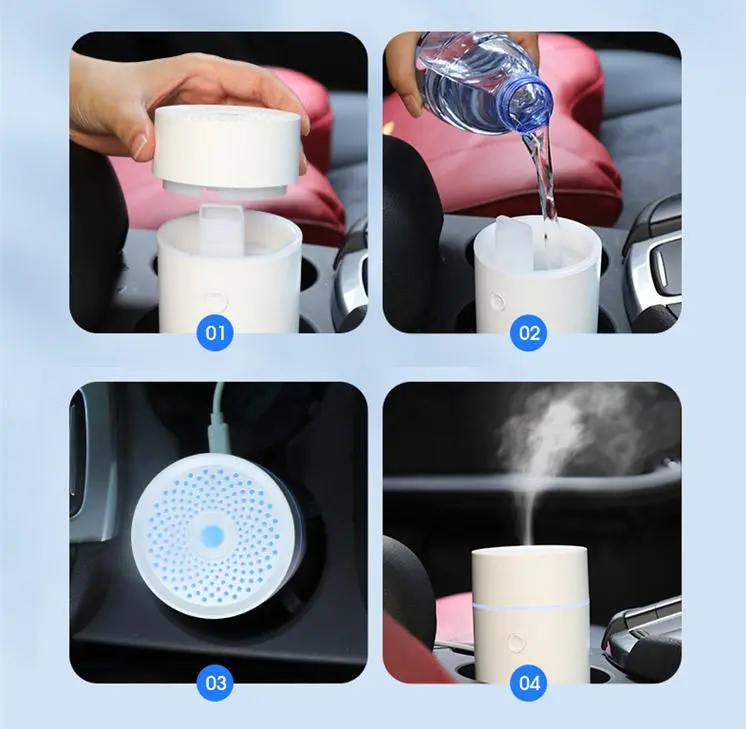 Dropshipping Car Diffuser Aroma Ultrasonic Water Mist Humidifier Lighting Oils Diffuser Car Aroma Diffuer Humidifier – image 4