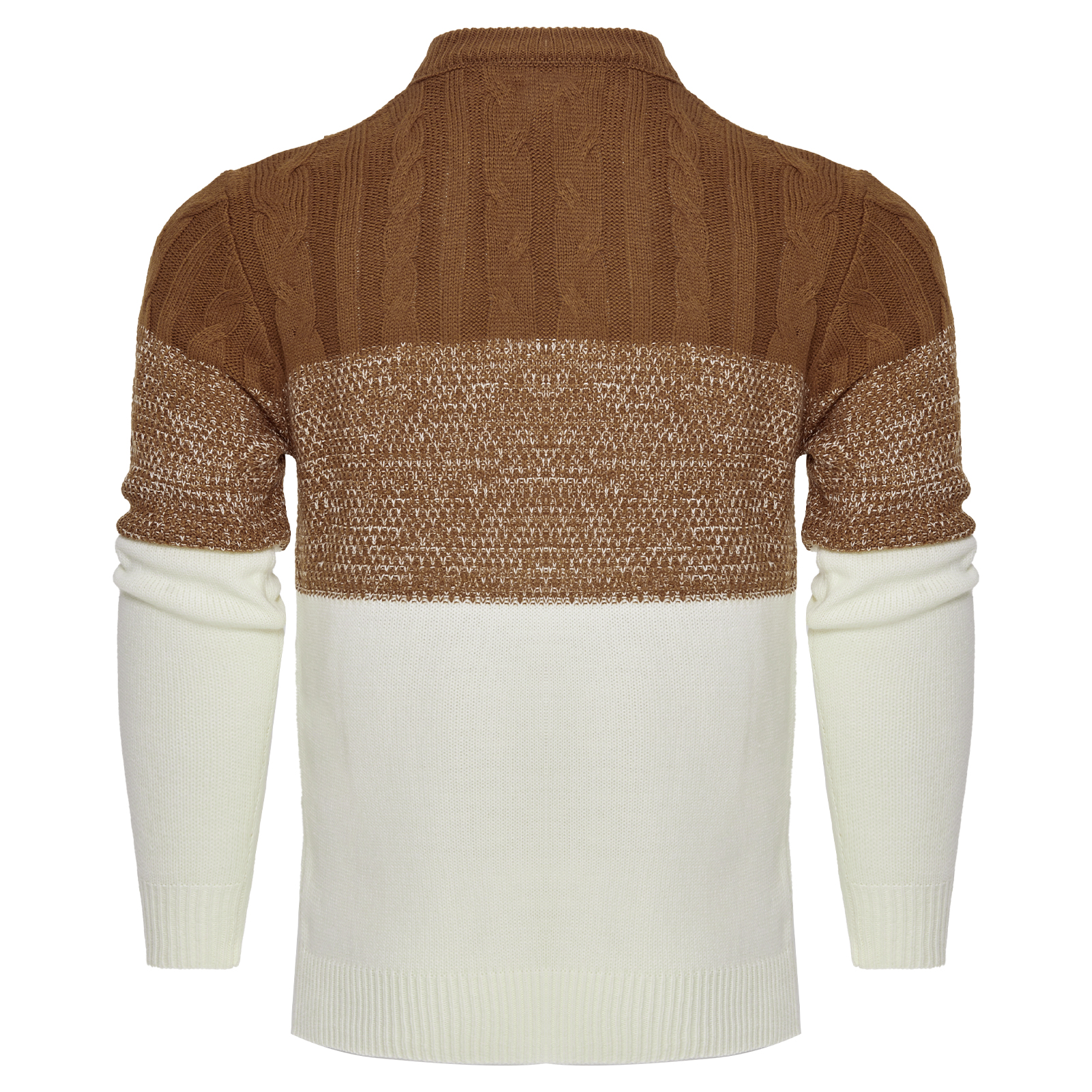 Mens-Casual-Color-Block-Long-Sleeve-Cable-Knit-Pullover-Sweater