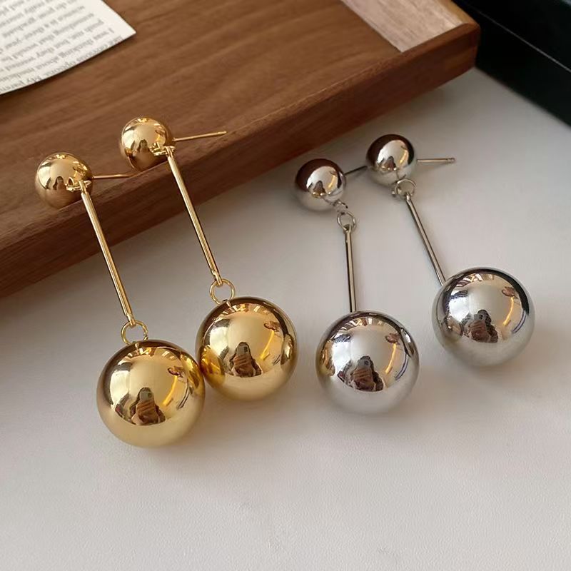 925 Silver Needle Metal Ball Tassel Earrings, 2026 Niche Dangle Jewelry