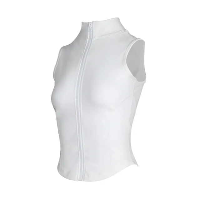 Foreign Trade Zipper Was Thin Sports Vest Sleeveless Running Fitness Clothing Stretch White - Shop at LoveMi
