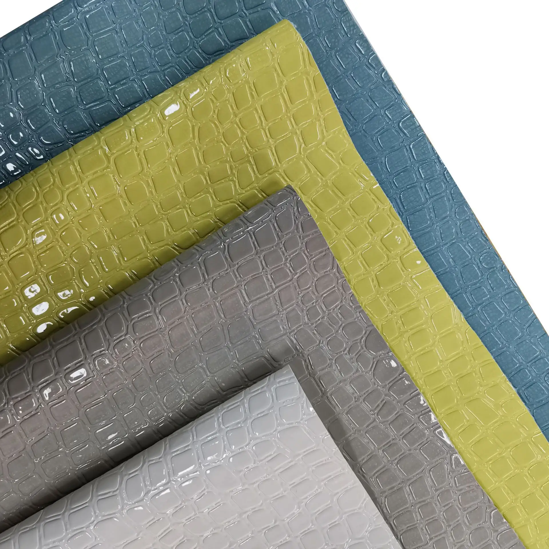 Highlighter Embossed Film Crocodile Pu Bright Leather