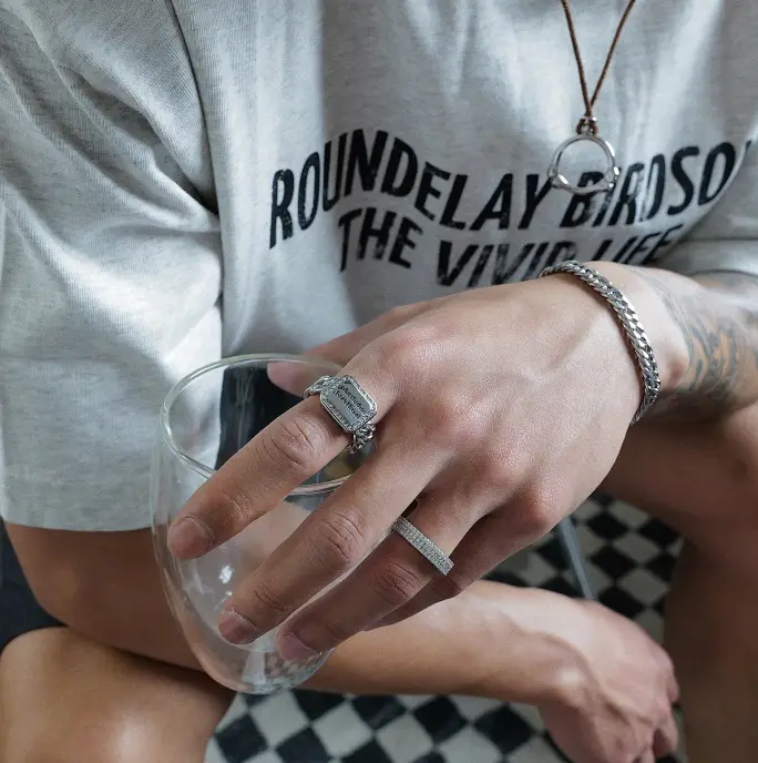 Cuban Chain Ring With Diamond Hip Hop