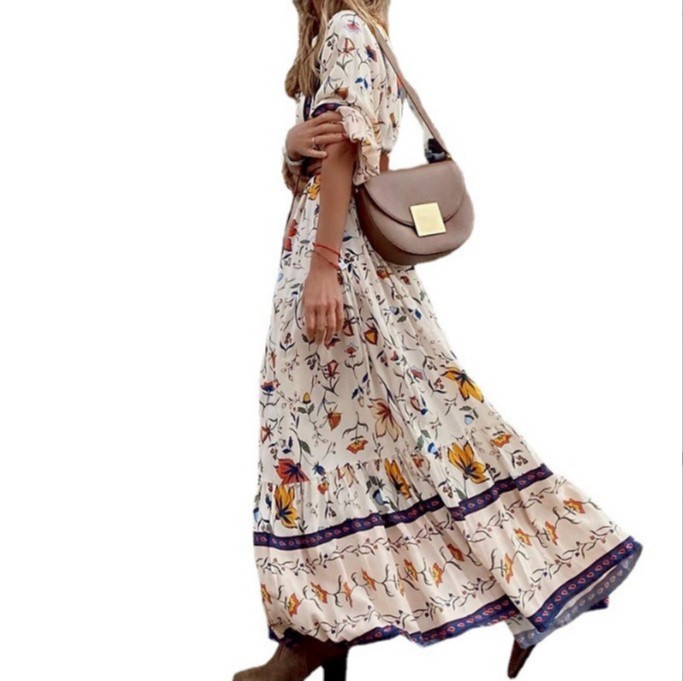 Summer Fashion Women's Bohemian Printed Long Dress