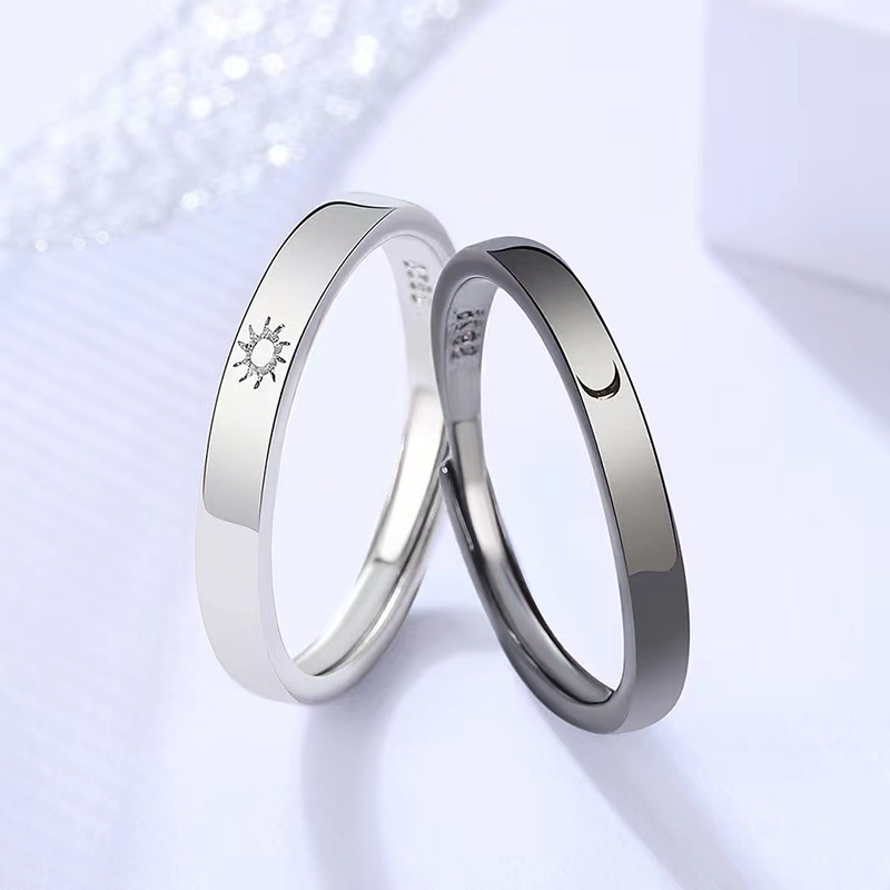 Sun Moon Men And Women Creative Star Moon Couple Ring