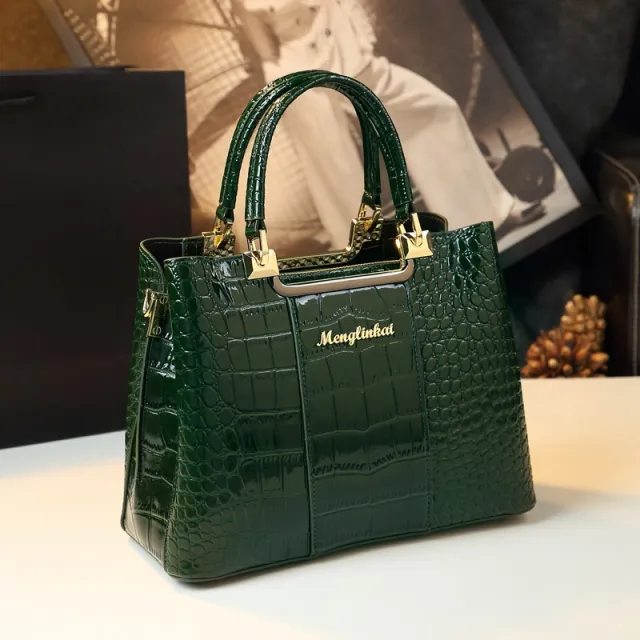 Fashion Print Atmospheric Light Luxury Handbag Green - Shop at LoveMi