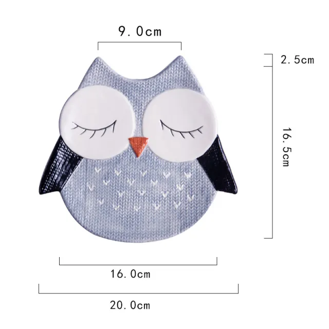 HomeCreativeCeramic Cute Pet Shaped Plate Owl - Shop at LoveMi