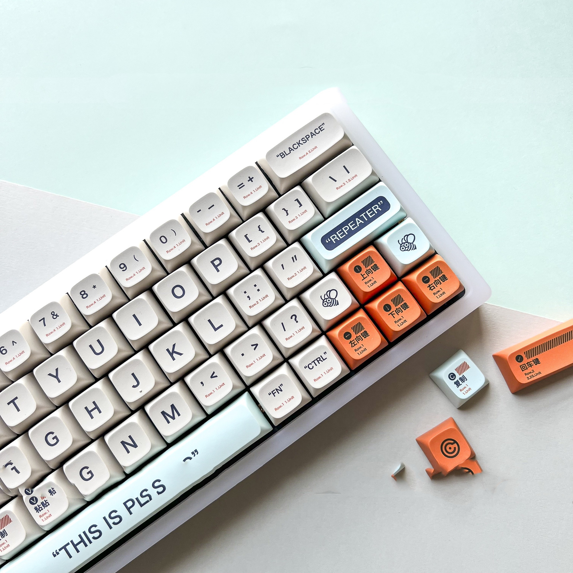 أغطية مفاتيح بلاستيكية بارتفاع XDA من مادة PBT بطباعة صبغ