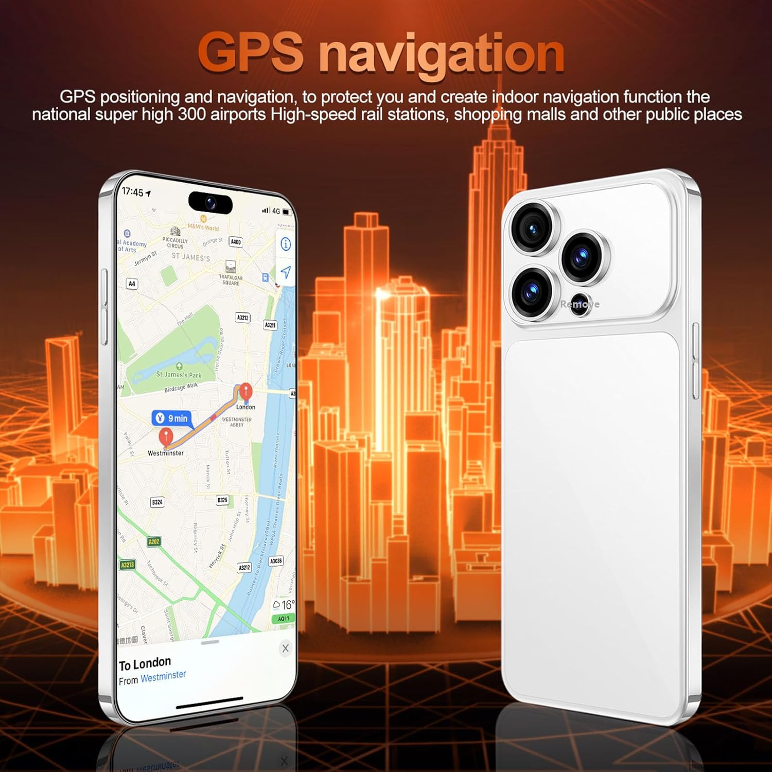 A17 Unlocked Phone Ultra 8GB 256GB Smartphone Android 15 Phone,6800mAh Battery 5G Dual SIM Dual Standby — foto 4