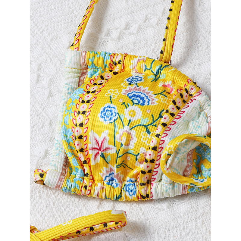 Chinese Style Printed Sub-system Belt Swimsuit - Image 6