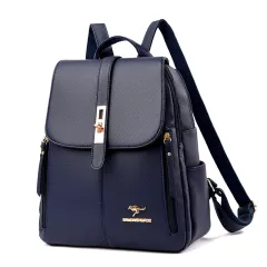 New Trendy Fashion Soft Leather Mommy Leisure Large-capacity Bag - Blue - View 1