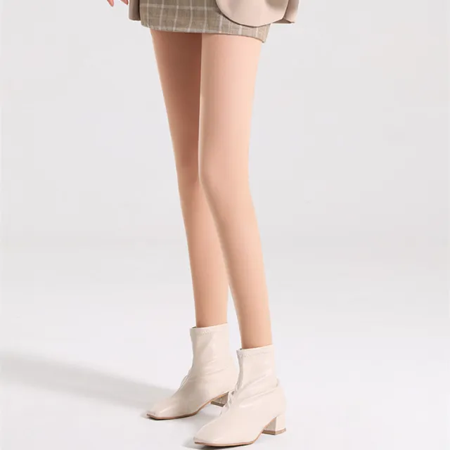 Women's Autumn And Winter Nude Natural Invisible Double Layer Silk Socks Leggings Nude - Shop at LoveMi